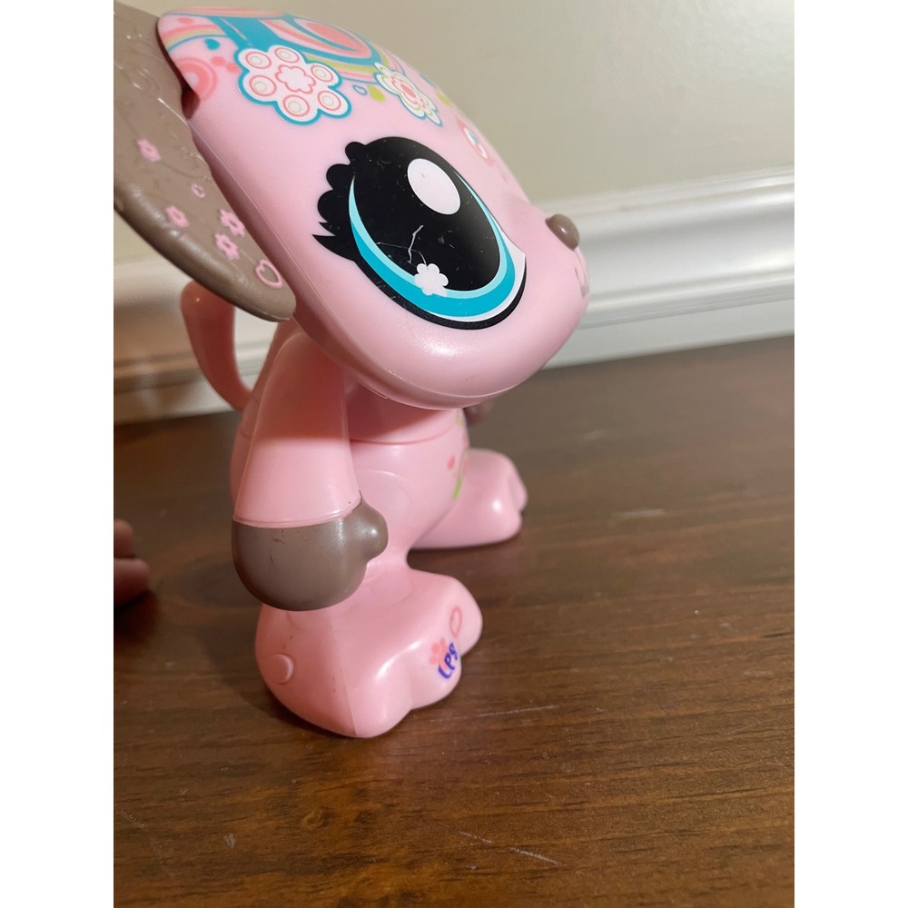 Littlest Pet Shop Deco Pet Pink Dog Large Figure Floral Swirl LPS Hasbro Toy - Picture 5 of 15